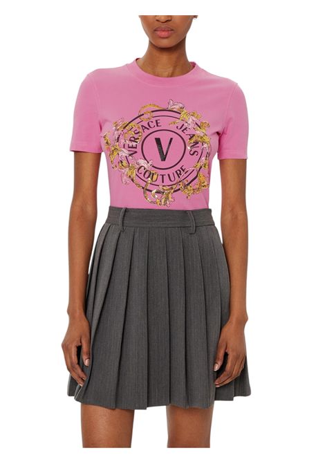 T-shirt with crystals Outline Barocco VERSACE JEANS COUTURE | T-shirt | 78HAHC01 CJ02C494